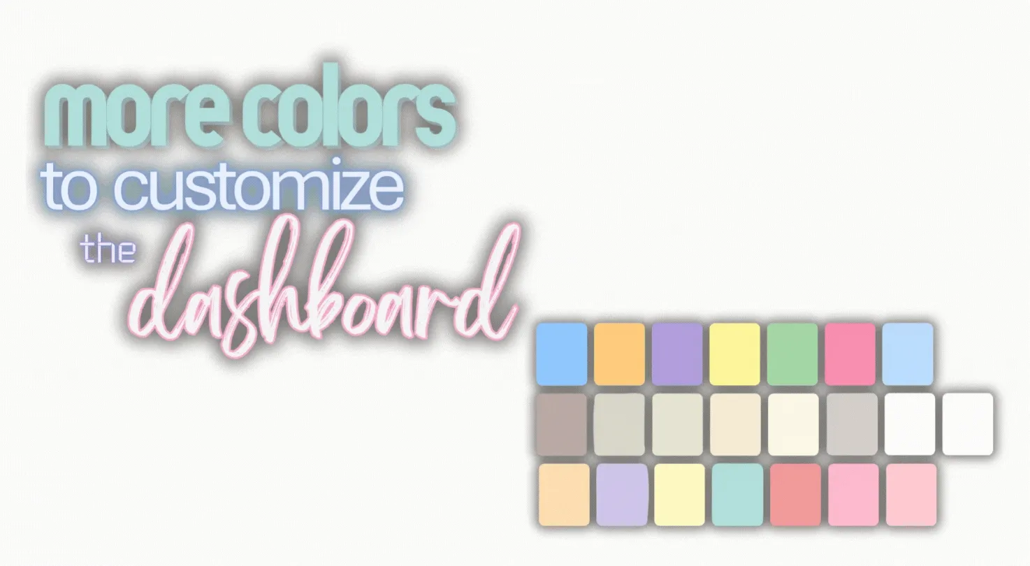 Expanded Dashboard Widget Colors