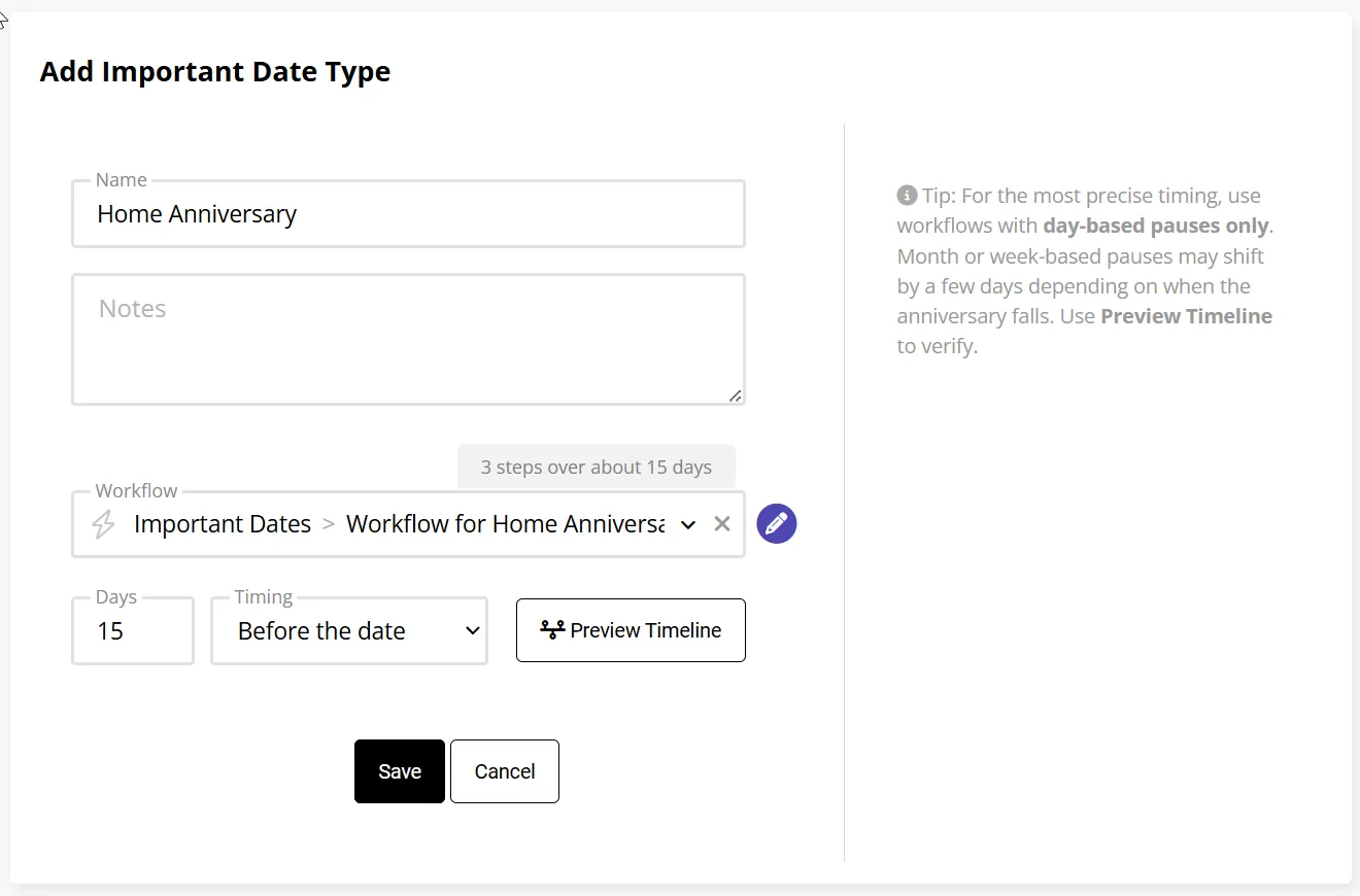 Track Recurring Events with Important Dates